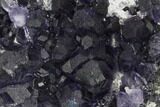 Purple Cuboctahedral Fluorite Crystals on Quartz - China #147072-2